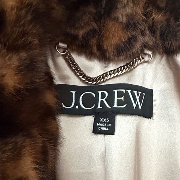 Like New Fab J CREW Faux Fur Leopard Coat XXS - Picture 7 of 7